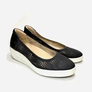 Naturalizer Shoes Naturalizer Sam Black And White Wide Wedge